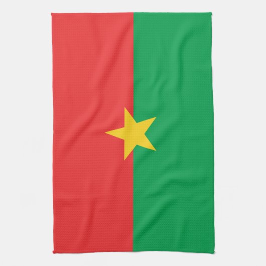 Patriotic Burkina Faso Flag Theedoek (Verticaal)
