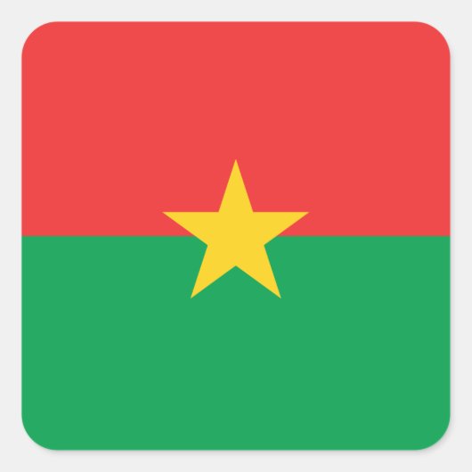 Patriotic Burkina Faso Flag Vierkante Sticker (Voorkant)
