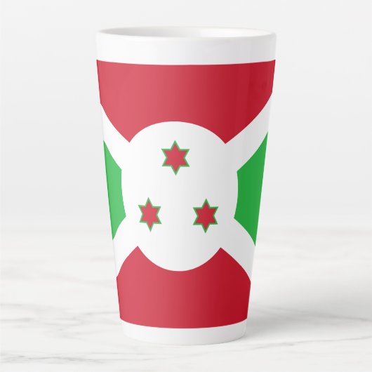 Patriotic Burundi Flag Latte Mok (Voorkant)