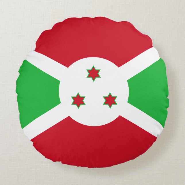 Patriotic Burundi Flag Rond Kussen (Voorkant)