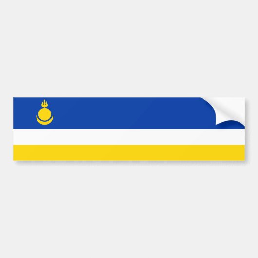 Patriotic Buryatia Flag Bumpersticker (Voorkant)