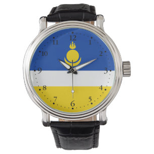 Patriotic Buryatia Flag Horloge