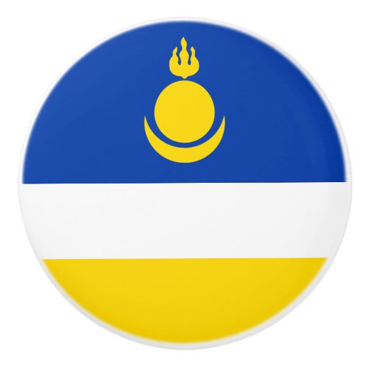 Patriotic Buryatia Flag Keramische Knop (Voorkant)