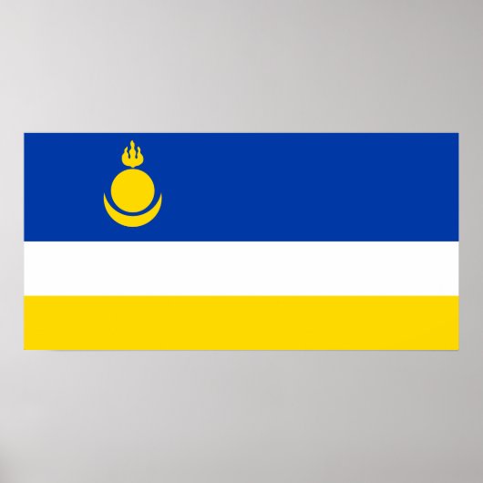 Patriotic Buryatia Flag Poster (Voorkant)