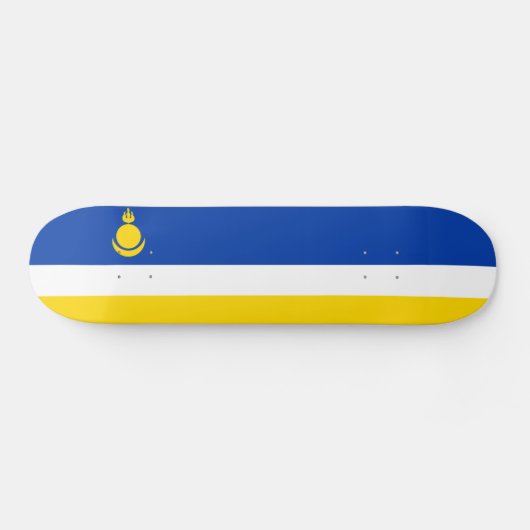 Patriotic Buryatia Flag Skateboard (Horizontaal)