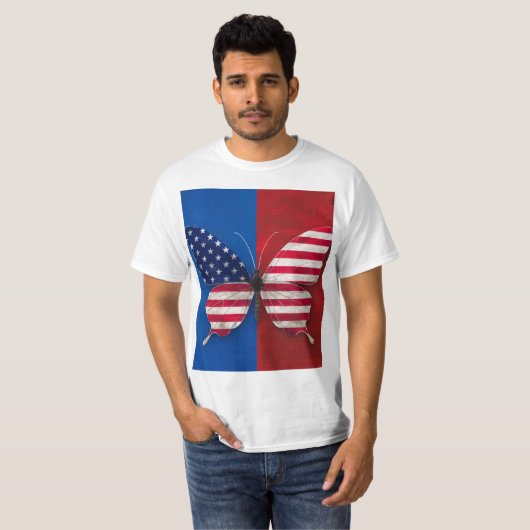 "Patriotic Butterfly" - a t-shirt design featuring (Voorkant volledig)