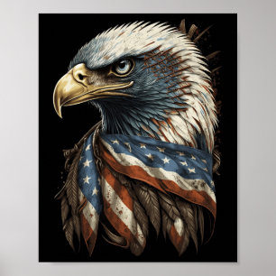 Patriotic Byld Eagle 4 juli Mannen Verenigde State Poster