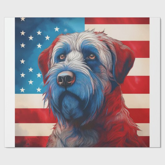 Patriotic Cairn Terrier American Flag Cadeaupapier (Vlak)