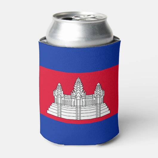 Patriotic Cambodia Flag Koelbox Blikjeskoeler (Blikje Voorkant)