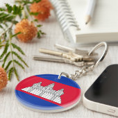 Patriotic Cambodia Flag Sleutelhanger (Voorkant Rechts)