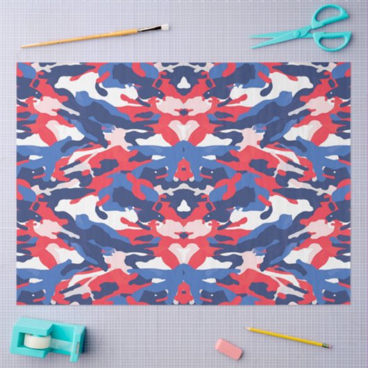 Patriotic Camo Red White Blue USA Freedom Tissuepapier (Craft)
