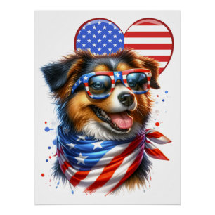 Patriotic Canine POSTER Perfect Poster