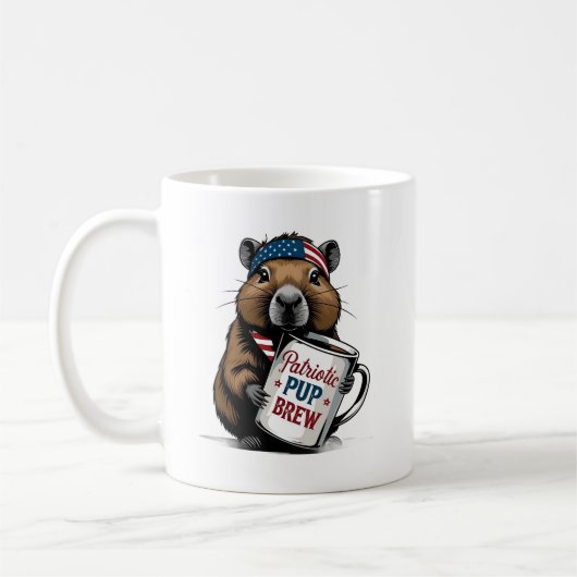 Patriotic Capybara Coffee Mug Koffiemok (Links)