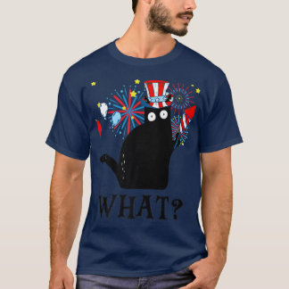 Patriotic Cat4th Of July American Flag Funny Cat W T-shirt