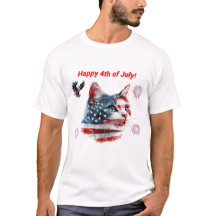 Patriotic Cat T-shirt, Amerikaans Kat T-shirt