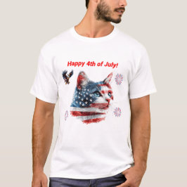 Patriotic Cat T-shirt, Amerikaans Kat T-shirt
