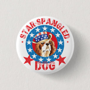 Patriotic Cavalier King Charles Spaniel Ronde Button 3,2 Cm