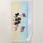 Patriotic Cavalier King Charles Spaniels Strandlaken (Voorkant)