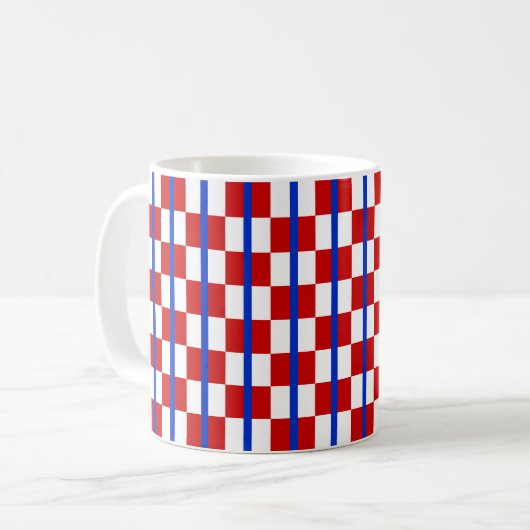Patriotic Checker Stripe Classic Mug (Devant gauche)