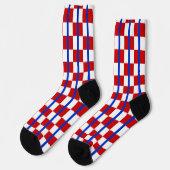 Patriotic Checker Stripe Crew Socks Sokken (Links)