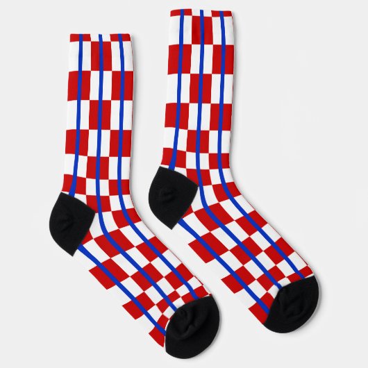 Patriotic Checker Stripe Crew Socks Sokken (Rechts)