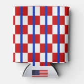 Patriotic Checkerboard Stripe Beverage Cooler (Voorkant)