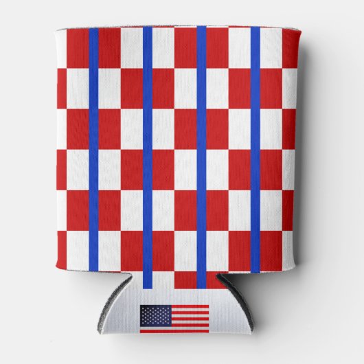 Patriotic Checkerboard Stripe Beverage Cooler (Voorkant)