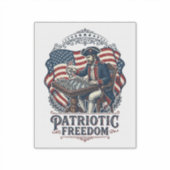 Patriotic Chess Player Vector Graphic Tee Sticker (Voorkant)