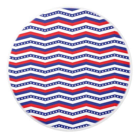 Patriotic Chevron Keramische Knop (Voorkant)