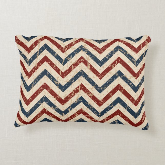  Patriotic Chevron Pattern Accent Kussen (Achterkant)