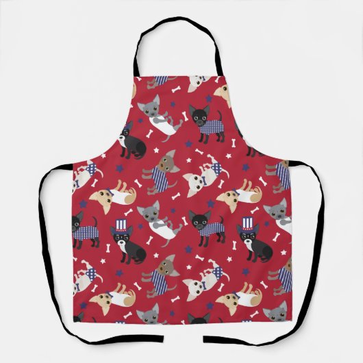 Patriotic Chihuahua Pattern Schort (Voorkant)
