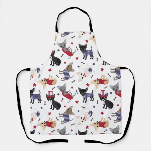 Patriotic Chihuahua Pattern Schort (Voorkant)