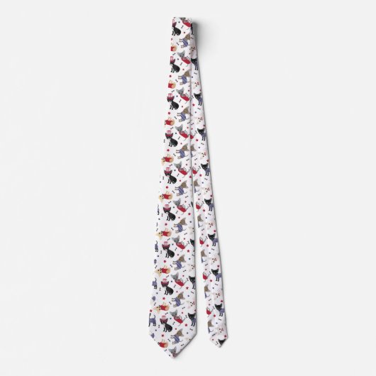 Patriotic Chihuahua Pattern Stropdas (Voorkant)