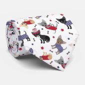 Patriotic Chihuahua Pattern Stropdas (Opgerold)