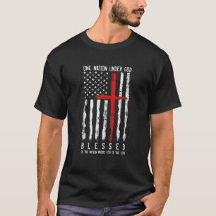 Patriotic Christian Blessed One Nation Under God T-shirt