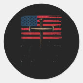 Patriotic Christian Faith Over Fear American Flag Ronde Sticker (Voorkant)