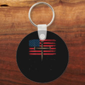 Patriotic Christian Faith Over Fear American Flag Sleutelhanger (Voorkant)