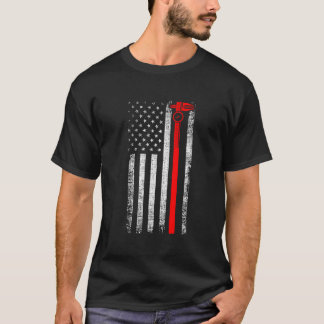 Patriotic Cnc Machine Operator American Us Flag Ma T-shirt