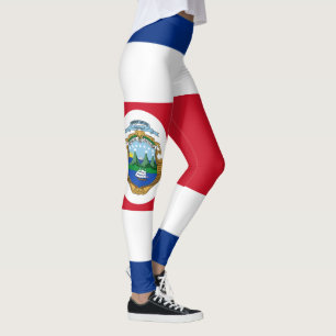 Patriotic Costa Rica Flag Leggings