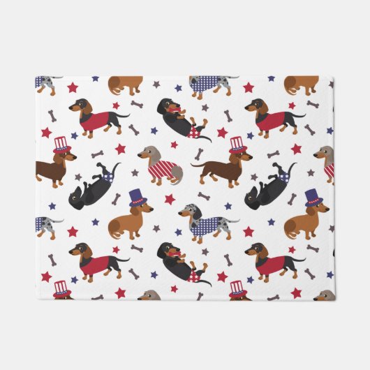 Patriotic Dachshund Deurmat (Voorkant)