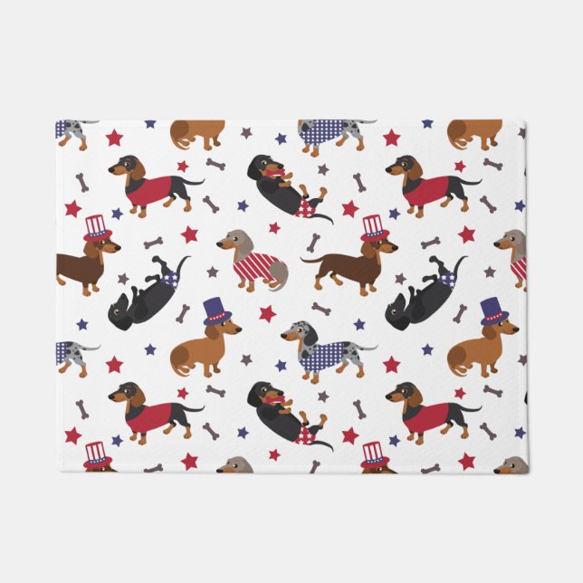 Patriotic Dachshund Deurmat (Voorkant)