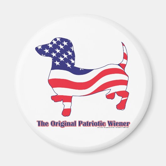 Patriotic Dachshund - Doxie Magneet (Voorkant)