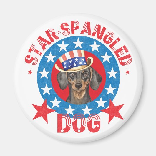 Patriotic Dachshund Magneet (Voorkant)