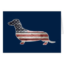 Patriotic Dachshund met Amerikaanse vlag
