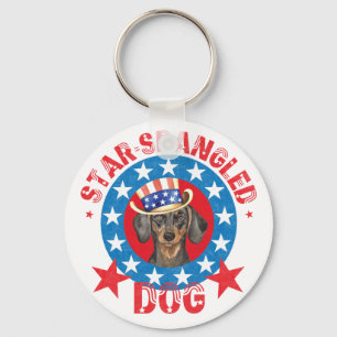 Patriotic Dachshund Sleutelhanger
