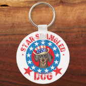 Patriotic Dachshund Sleutelhanger (Voorkant)