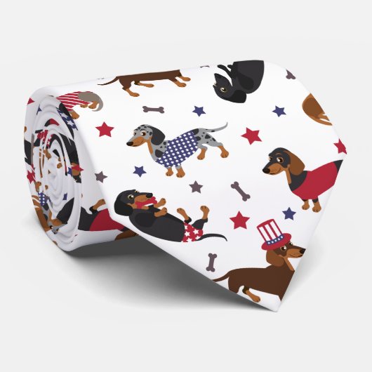 Patriotic Dachshund Stropdas (Opgerold)