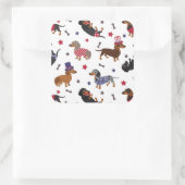 Patriotic Dachshund Vierkante Sticker (Tas)