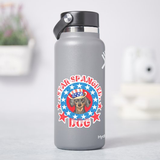 Patriotic Dachshund Vinyl Sticker (HydroFlask)