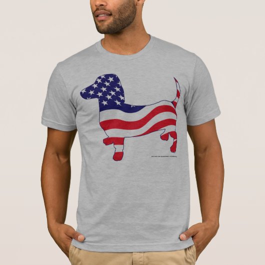 Patriotic Dachshund/Weiner T-shirt (Voorkant)